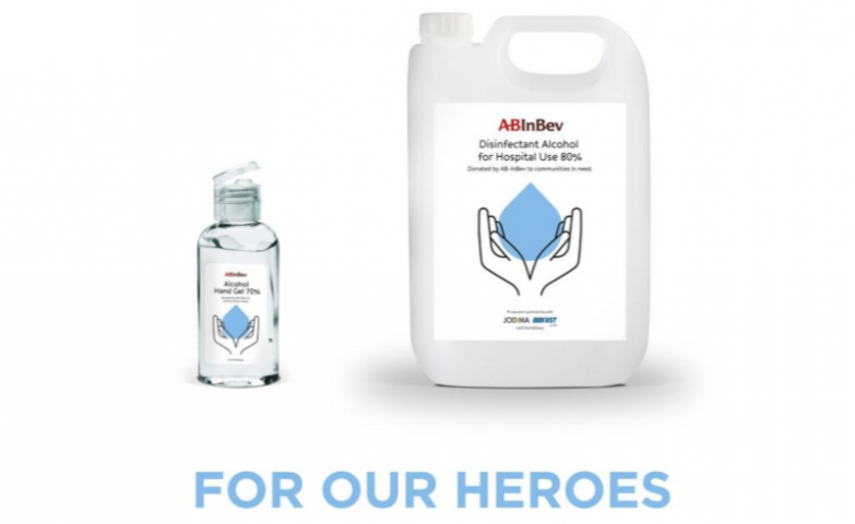 Desinfecterende handgel van AB InBev